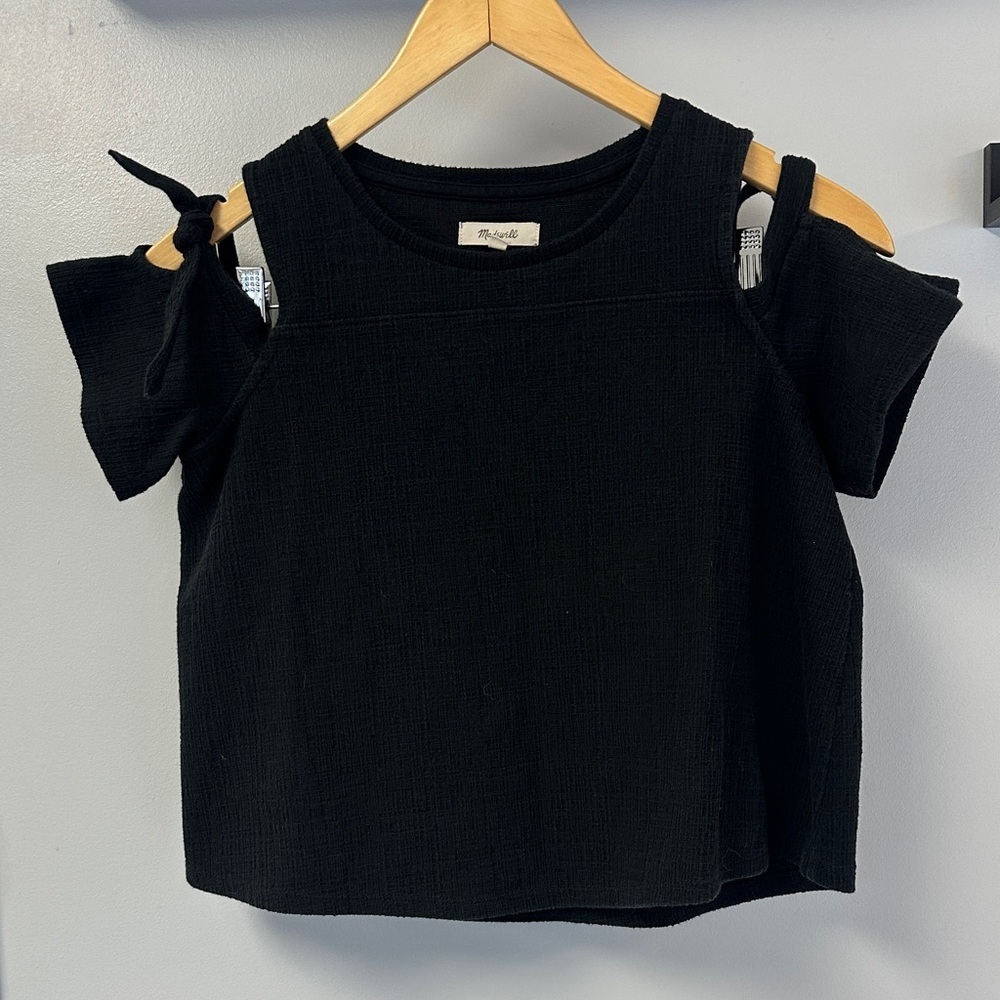 Madewell Black Off the Shoulder Shirt